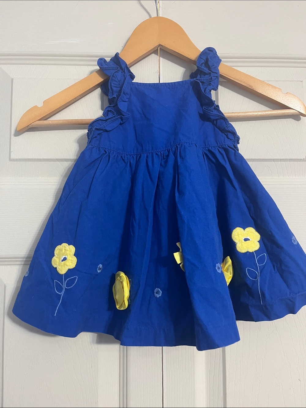 Gymboree Royal Blue Dress with Yellow Floral Accents